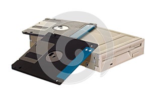 Floppy disk drive with diskettes