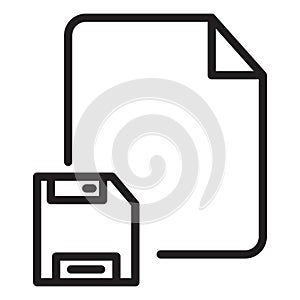 Floppy disk File Isolated Vector icon which can easily modify or edit