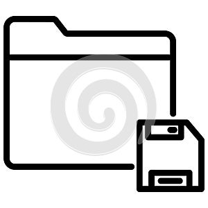 Floppy disk folder Isolated Vector icon which can easily modify or edit