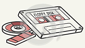 Floppy disk data storage, retro tech and vintage computer memory vector design Generative AI