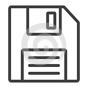 Floppy disk line icon, web and mobile, diskette