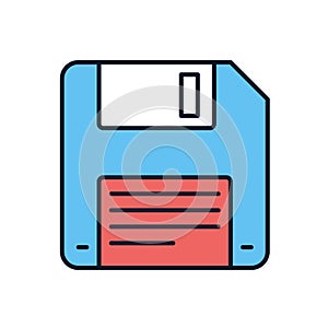 Floppy Disk Line related vector icon