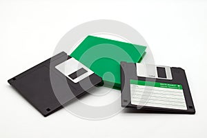 Floppy disk of 1.4 megabytes isolated on white background photo