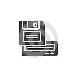Floppy disk reader vector icon