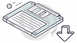 Floppy disk save icon, data storage and retro tech vector design Generative AI