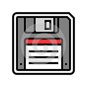 floppy disk saving loading data color icon vector illustration