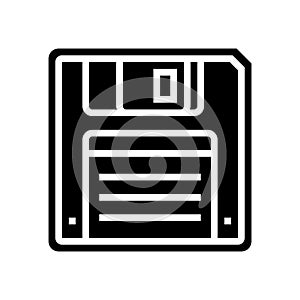 floppy disk saving loading data glyph icon vector illustration