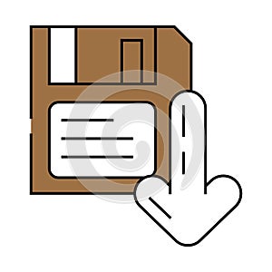 floppy disk saving loading data icon color illustration