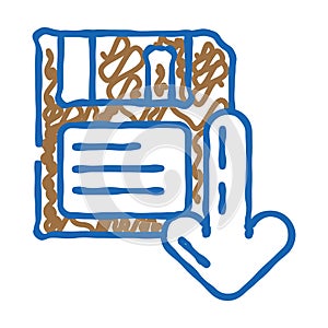 floppy disk saving loading data icon doodle illustration