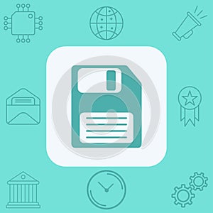 Floppy disk vector icon sign symbol