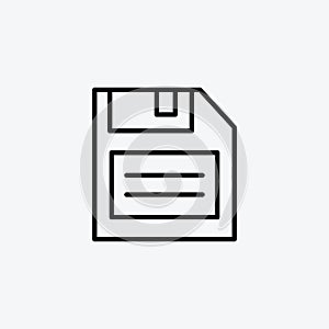 Floppy diskline in Thin line black color. flat simple vector symbols illustration