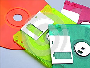 Floppy disks and a cd