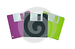 Floppy disks are used to store data by writing to magnetic strips