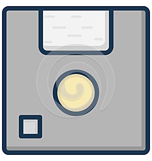 Floppy Isolated Vector Icon That can be easily Modified or Edited.