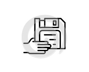 Floppy line icon