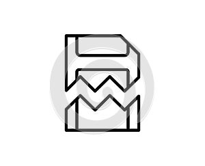 Floppy line icon