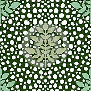 Flora abstract tree seamless leaves pattern for kitchen textiles and fabrics and linens and wrapping