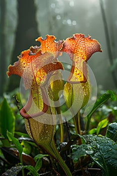 Flora and fauna in humid tropical rainforest