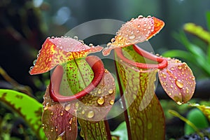 Flora and fauna in humid tropical rainforest