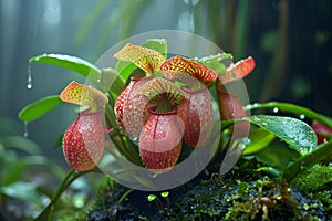 Flora and fauna in humid tropical rainforest