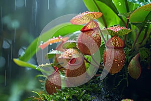 Flora and fauna in humid tropical rainforest