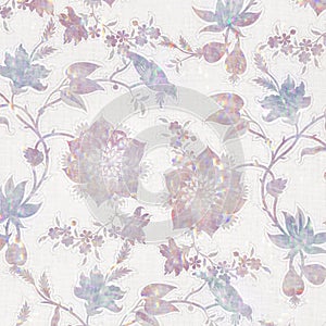 Flora holographic pattern remix from artwork by William Morris