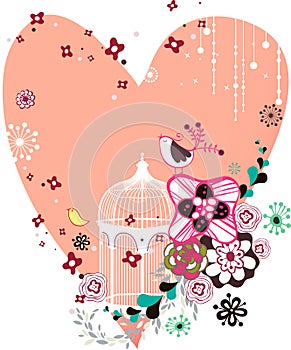 Flora love shape card