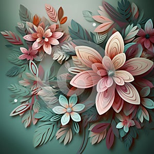 Floral 3D Effect Background Graphic