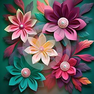 Floral 3D Effect Background Graphic