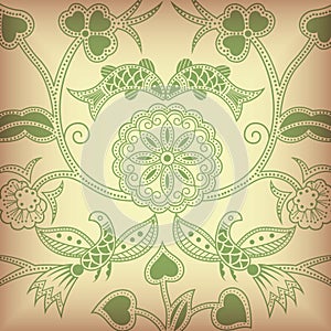 Floral Abstract Bird