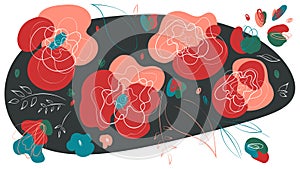 Floral abstract header witn dark spot