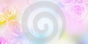 Floral abstract pastel background with copy space