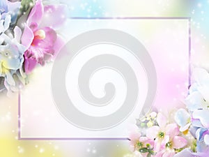 Floral abstract pastel background with copy space.