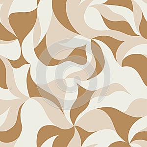 Floral abstract seamless background for textile. Swirling waves pattern. Delicate nature leaf texture. Vector wallpapers