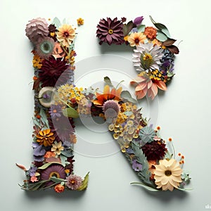 A Floral Alphabet: Creating the Letters R using Flowers. AI