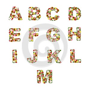 Floral alphabet [A - M] set