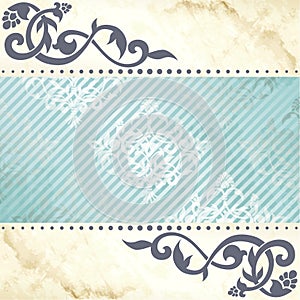 Floral arabesque background in blue and gold