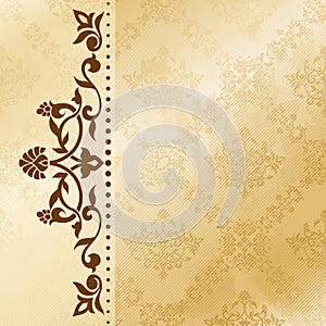 Floral arabesque background in sepia tones