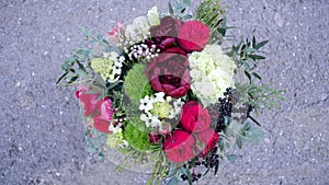 Floral arrangement and decoration. Bouquet. Flowers rose hydrangea.