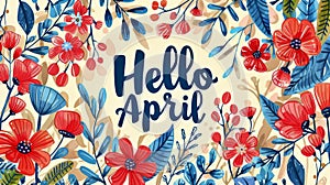 Floral Frame With the Words Hello APR photo