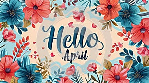 Floral Frame With the Words Hello APR photo