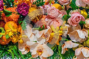 Floral arrangement with oranges