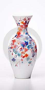 Floral Art On White Vase: Miki Asai & Chen Zhen Inspired