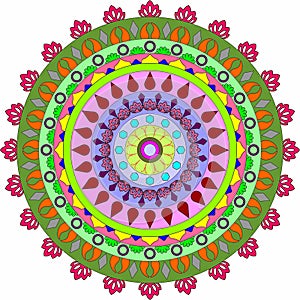 floral artistic mandala,