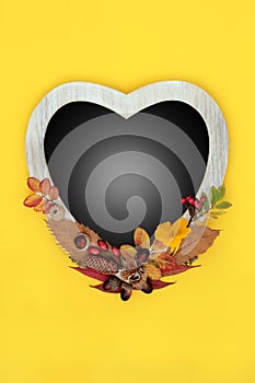 Floral Autumn and Thanksgiving Heart Frame