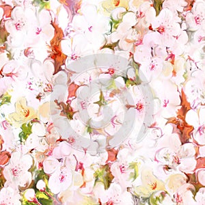 Floral background with cherry flowers
