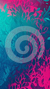 Floral background in cyan and magenta colors
