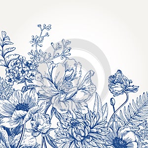 Floral background with flowers. photo