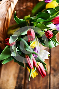 Floral background, greeting card, harvesting, mocap for greetings for mother`s day, international women`s day: bouquet