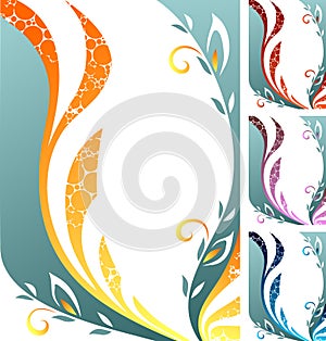 Floral background with leafs